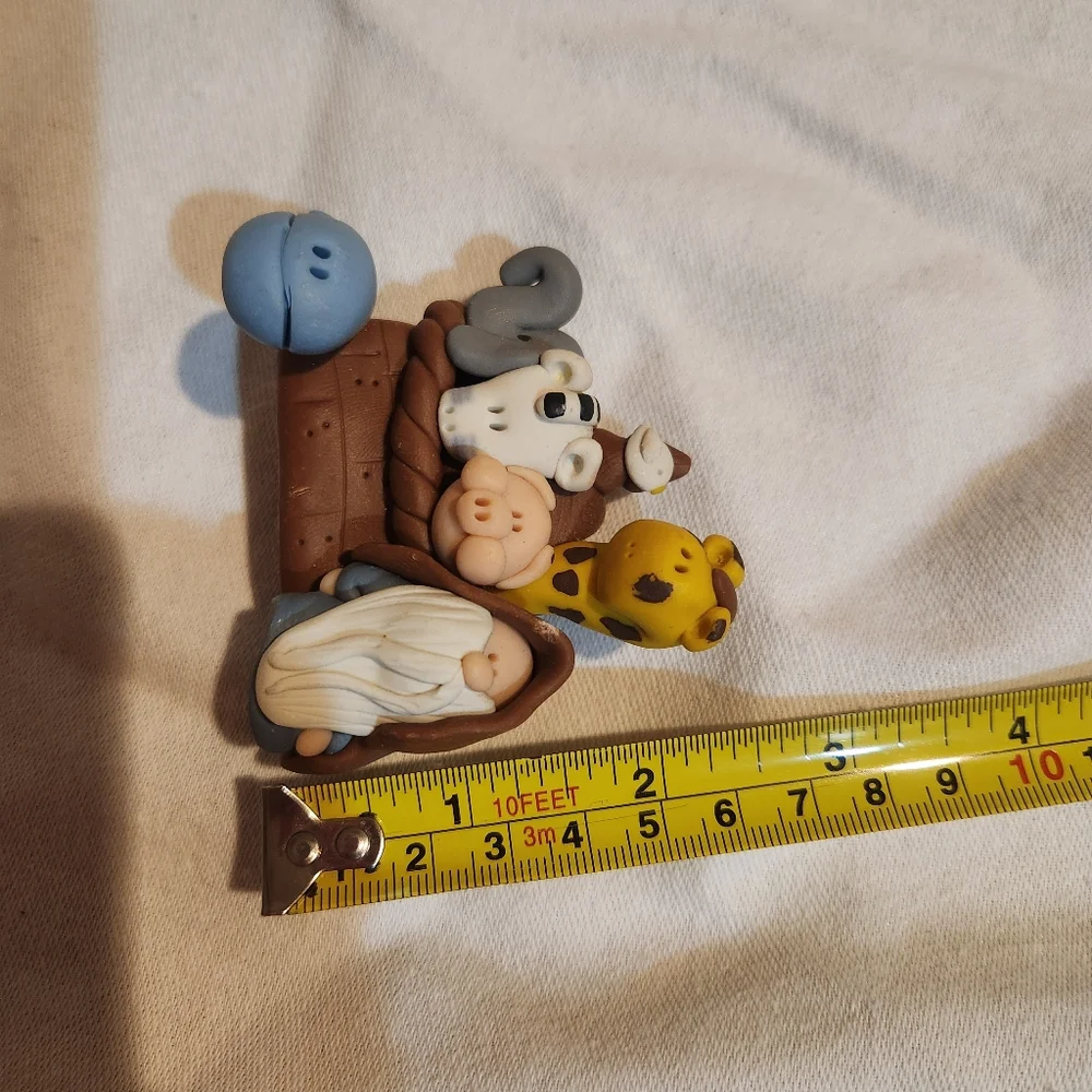 Handmade Noah’s Ark Clay Figurine | Folk Art Animals